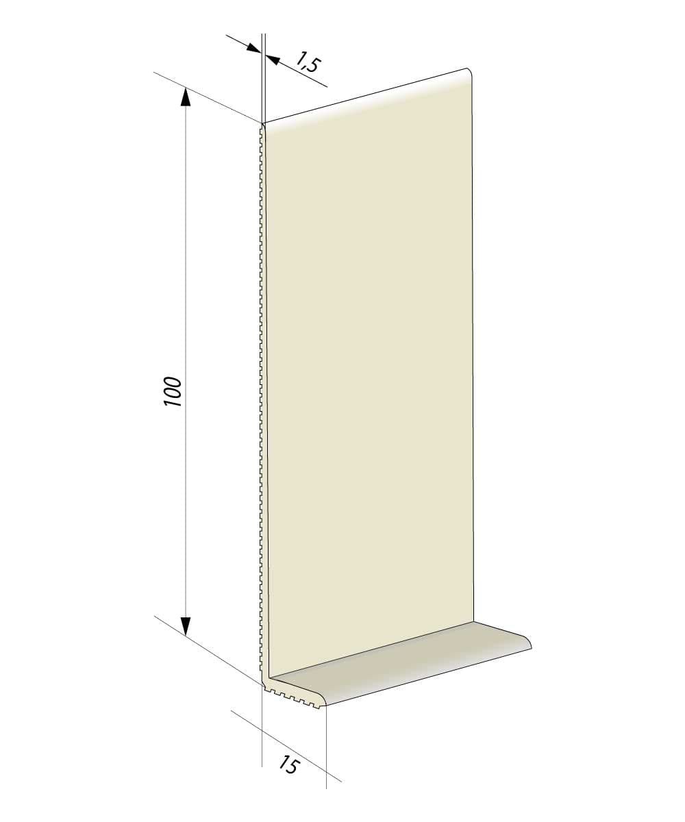 Гибкий плинтус для пола JL100-1PC (10 см) Белая устрица 1,5 мм