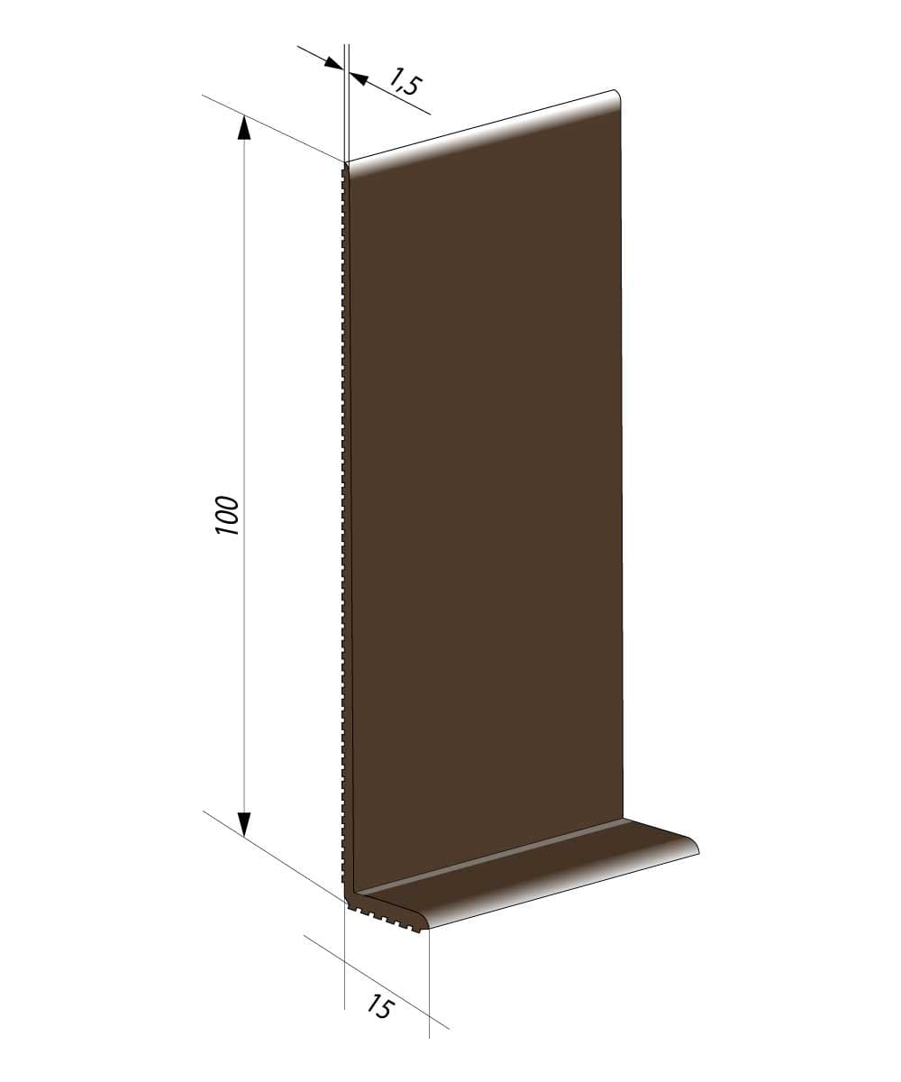 Гибкий плинтус для пола JL100-1PC (10 см) Коричневый 1,5 мм