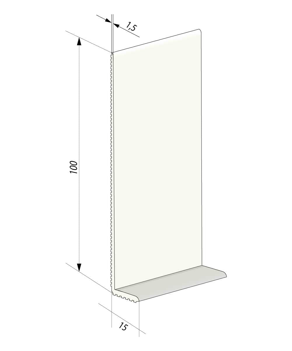 Гибкий плинтус для пола JL100-1PC (10 см) Белый 1,5 мм