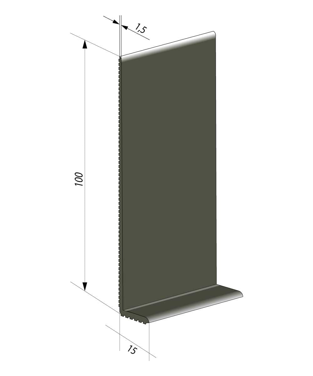Гибкий плинтус для пола JL100-1PC (10 см) Темно-серый 1,5 мм