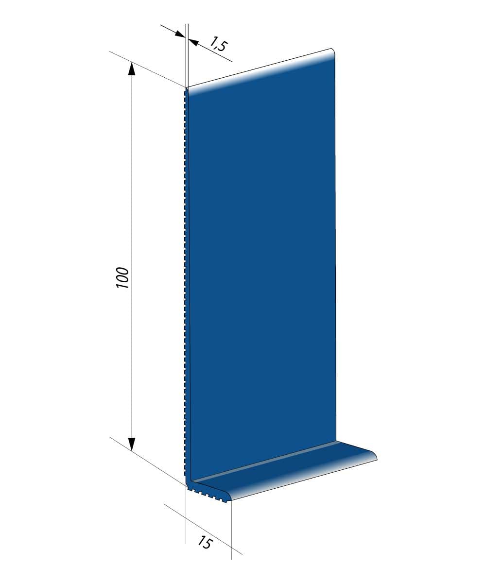 Гибкий плинтус для пола JL100-1PC (10 см) Голубой синий 1,5 мм