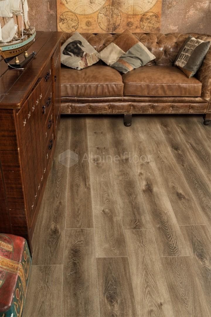 SPC ламинат Alpine Floor Premium XL Дуб коричне вый ABA ECO 7-9 1524x180 8 мм