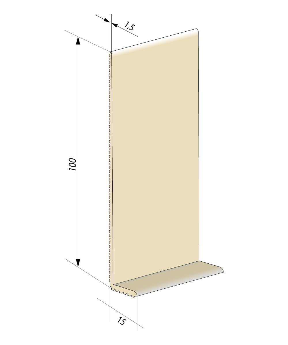 Гибкий плинтус для пола JL100-1PC (10 см) Бежевый 1,5 мм