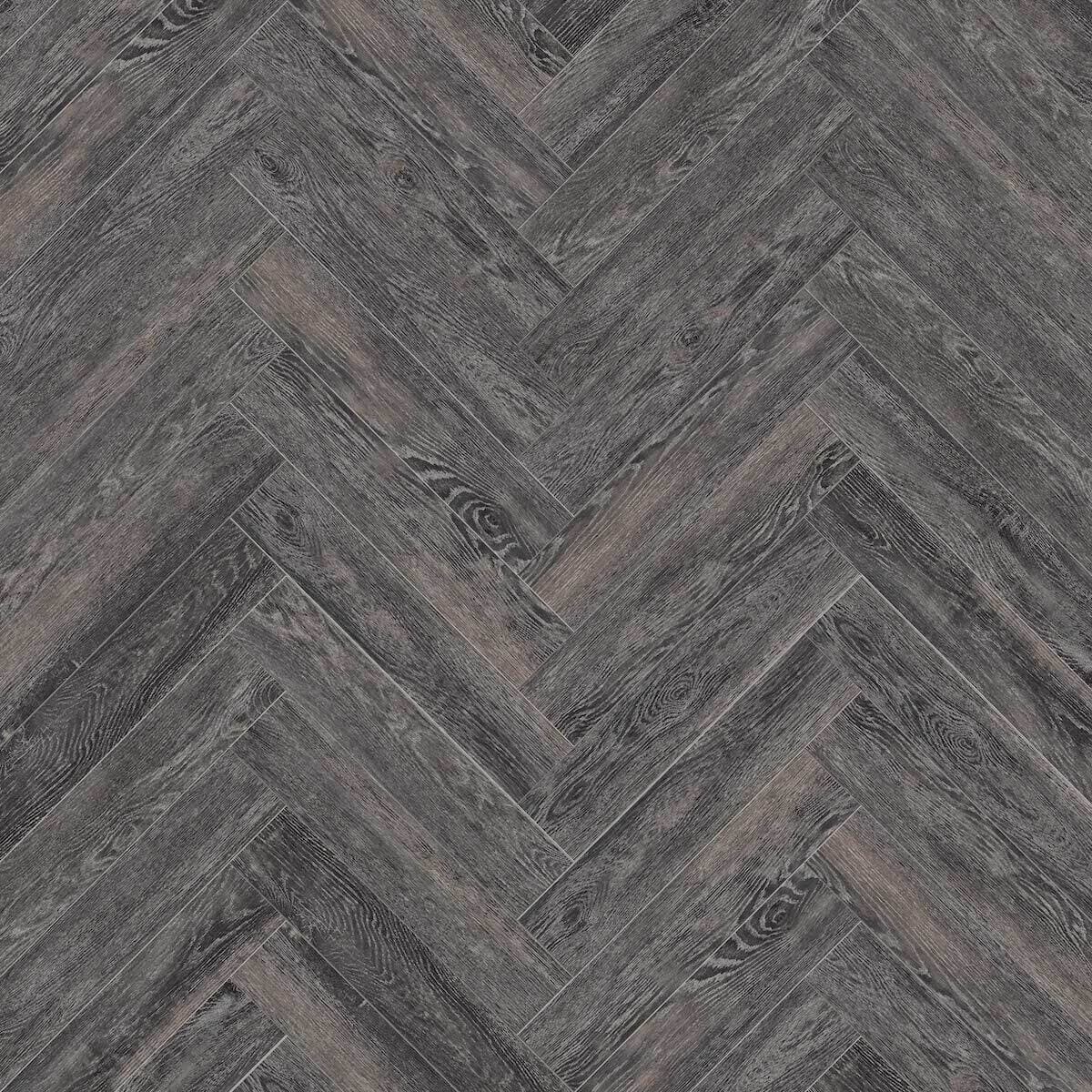 SPC ламинат - CronaFloor Herringbone 4V Дуб Бордо H006 - 640x128 4,5 мм